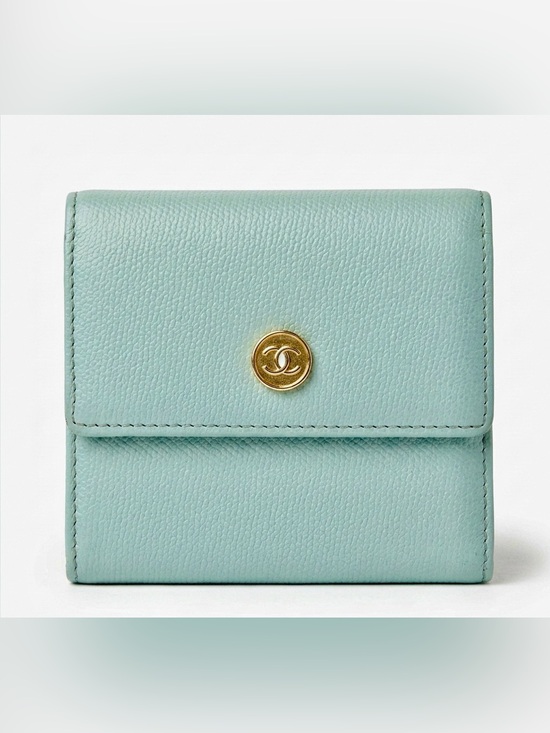 CHANEL Handbags - CHANEL
Light Blue Leather CC Compact Wallet